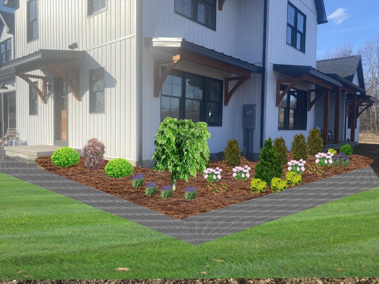 A 3D model of a proposed landscape installation