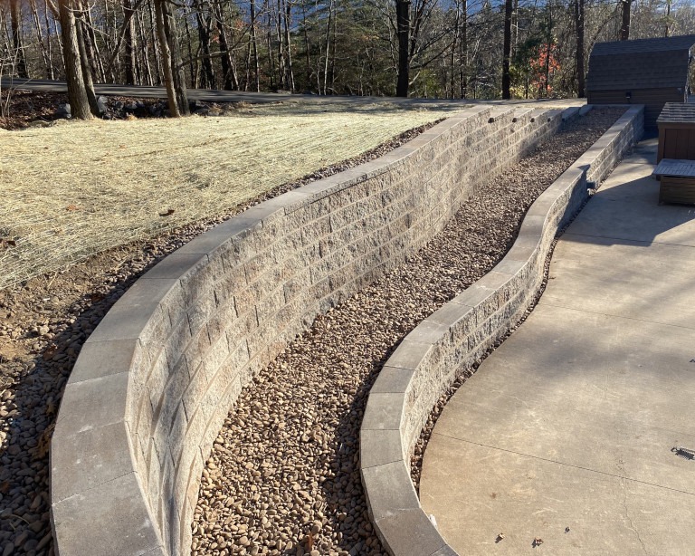 Brick wall hardscaping